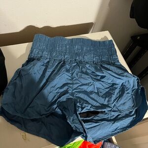 Free people Blue High-Waisted Shorts